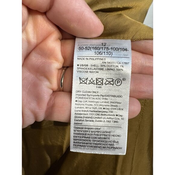 Banana Republic Oversized Corduroy Blazer Camel Brown Size 12 Double Breasted - Picture 7 of 10